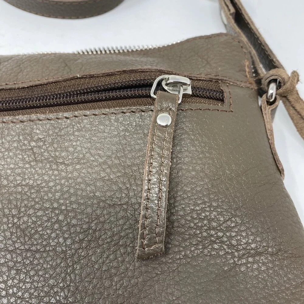 Wise Owl Dark Brown Real Leather Crossbody Handbag - Picture 3 of 16